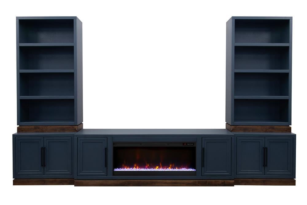 Legends Furniture - Nora 81 inch Fireplace TV Stand in Blue Denim and Whiskey - NO5410.BWK veiw 4