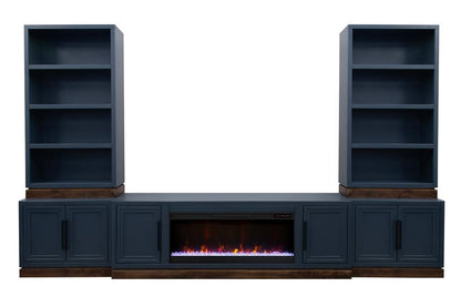 Legends Furniture - Nora 81 inch Fireplace TV Stand in Blue Denim and Whiskey - NO5410.BWK veiw 4