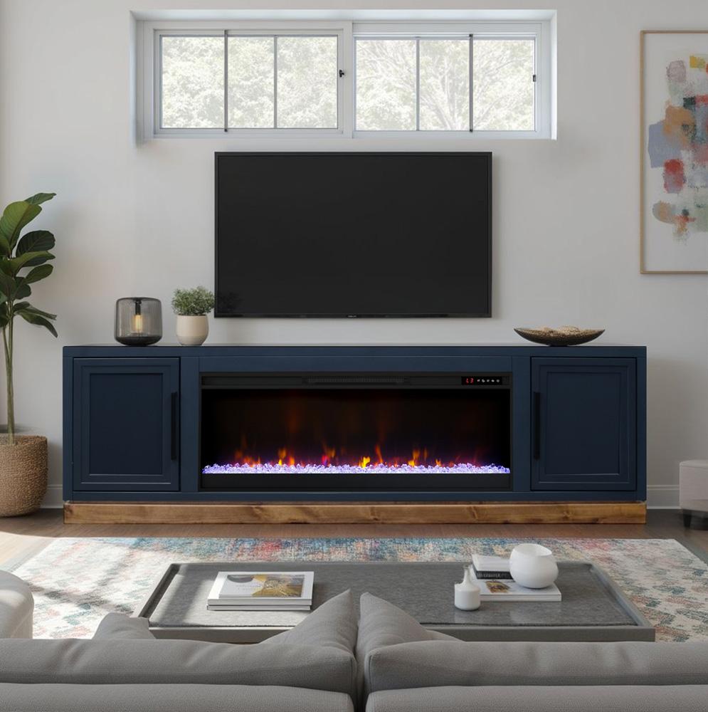 Legends Furniture - Nora 81 inch Fireplace TV Stand in Blue Denim and Whiskey - NO5410.BWK veiw 6