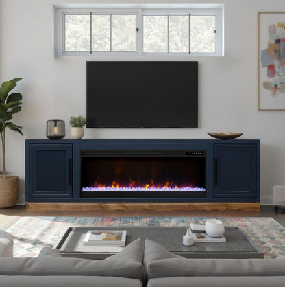 Legends Furniture - Nora 81 inch Fireplace TV Stand in Blue Denim and Whiskey - NO5410.BWK veiw 6