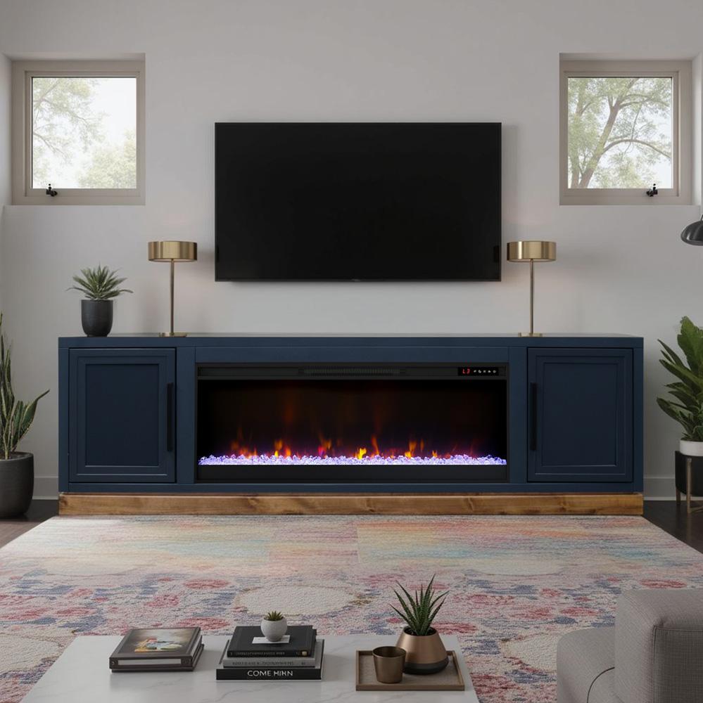 Legends Furniture - Nora 81 inch Fireplace TV Stand in Blue Denim and Whiskey - NO5410.BWK veiw 7