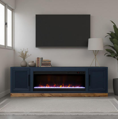 Legends Furniture - Nora 81 inch Fireplace TV Stand in Blue Denim and Whiskey - NO5410.BWK veiw 8