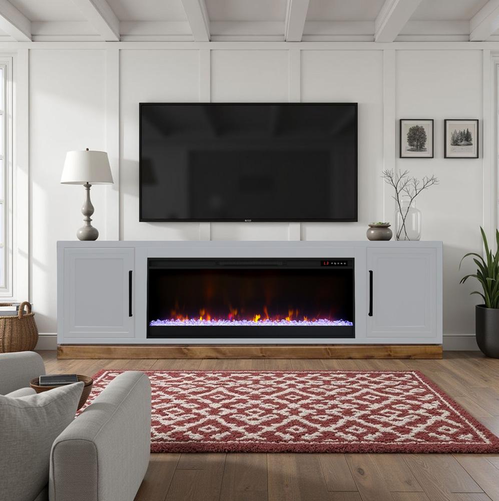 Legends Furniture - Nora 81 inch Fireplace TV Stand in Jasmine Whitewash and Barnwood - NO5410.BJW veiw 5