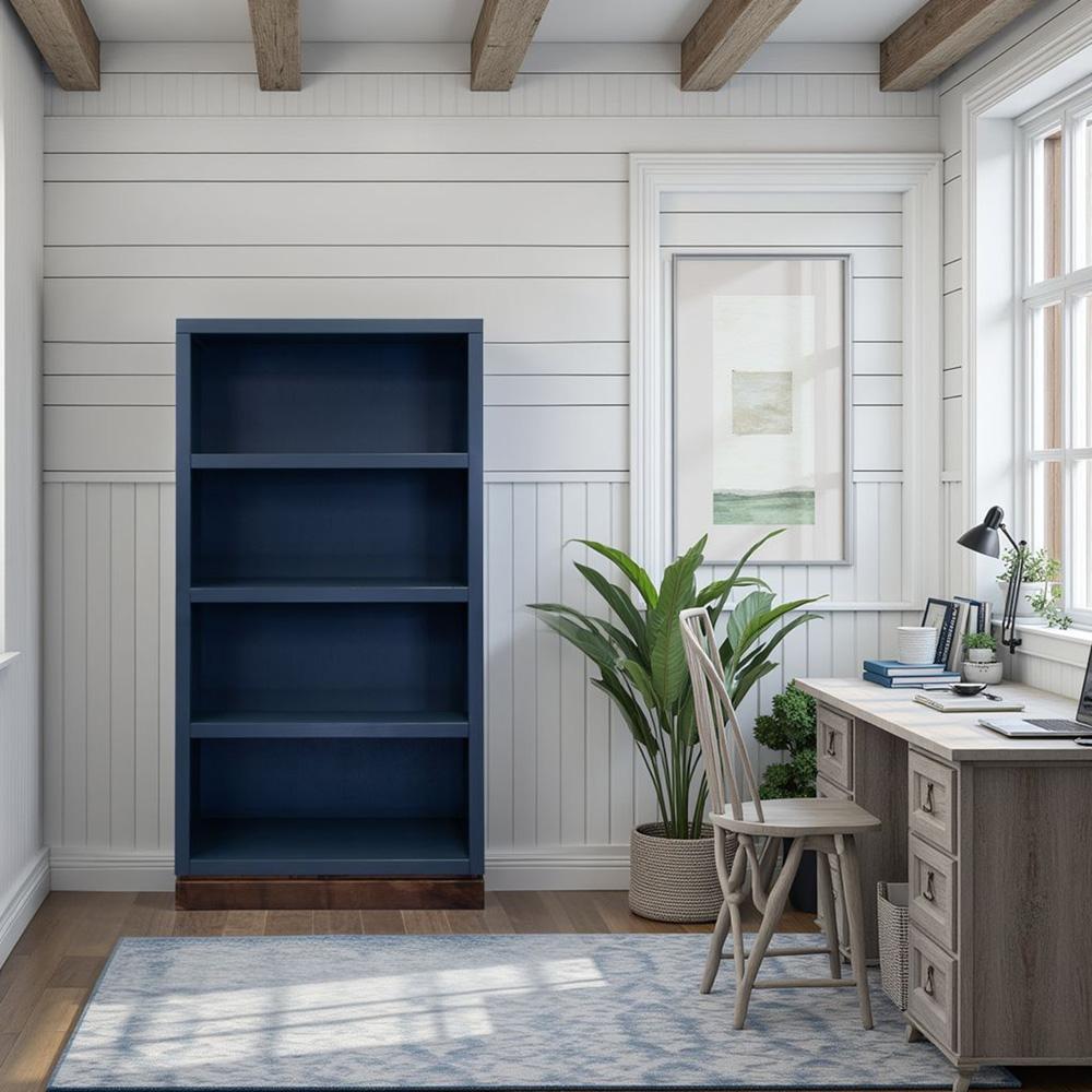 Legends Furniture - Nora Modular 60 inch High Bookshelf in Blue Denim and Whiskey - NO6860.BWK veiw 6