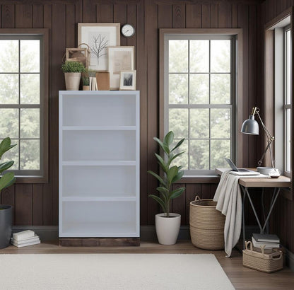 Legends Furniture - Nora Modular 60 inch High Bookshelf in Jasmine Whitewash and Barnwood - NO6860.BJW veiw 5