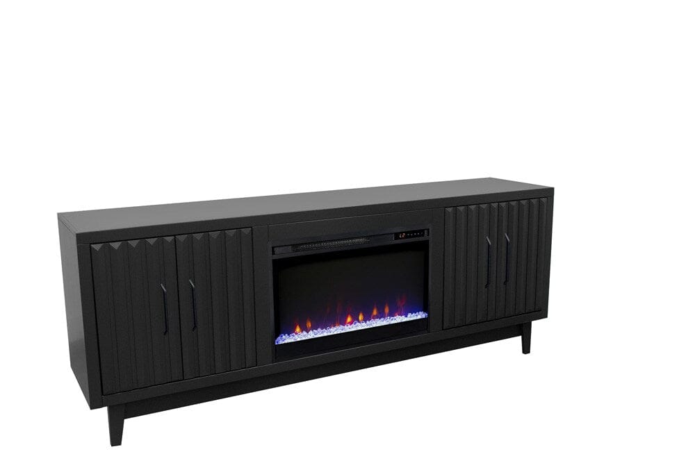 Legends Furniture - Radiance 75 inch Fireplace TV Stand in Black - RA5210.SLS veiw 2