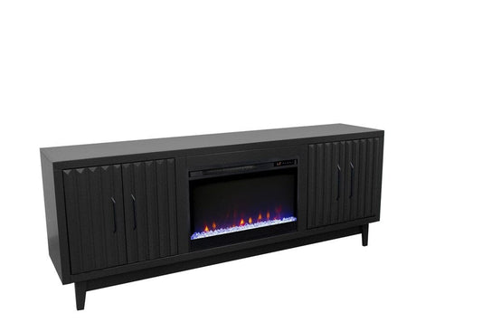 Legends Furniture - Radiance 75 inch Fireplace TV Stand in Black - RA5210.SLS veiw 2
