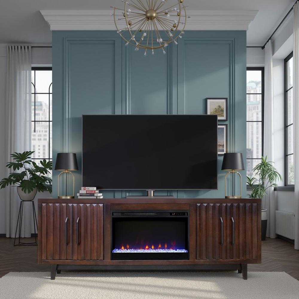 Legends Furniture - Radiance 75 inch Fireplace TV Stand in Rosewood - RA5210.RWM veiw 4