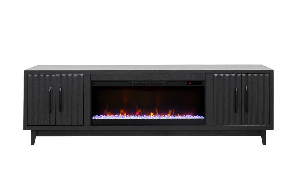 Legends Furniture - Radiance 94 inch Fireplace TV Stand in Black - RA5410.SLS veiw 1