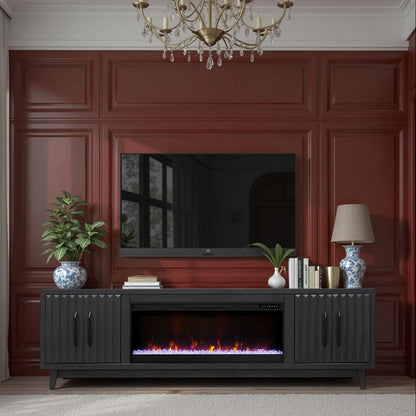 Legends Furniture - Radiance 94 inch Fireplace TV Stand in Black - RA5410.SLS veiw 6