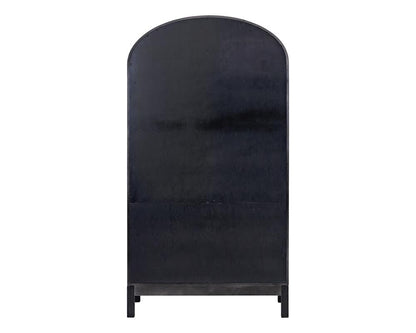 Martin Furniture - Olivia - Modern Wood Arched Display Cabinet/Bookcase, Office Shelving, Storage Cabinet, Fully Assembled, Black veiw 2