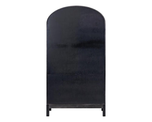 Martin Furniture - Olivia - Modern Wood Arched Display Cabinet/Bookcase, Office Shelving, Storage Cabinet, Fully Assembled, Black veiw 2