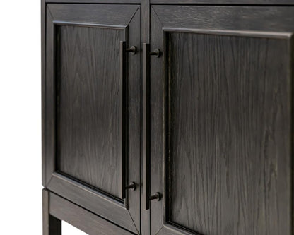 Martin Furniture - Olivia - Modern Wood Arched Display Cabinet/Bookcase, Office Shelving, Storage Cabinet, Fully Assembled, Black veiw 8