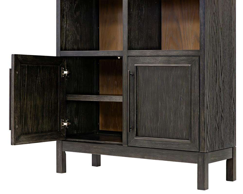 Martin Furniture - Olivia - Modern Wood Arched Display Cabinet/Bookcase, Office Shelving, Storage Cabinet, Fully Assembled, Black veiw 10