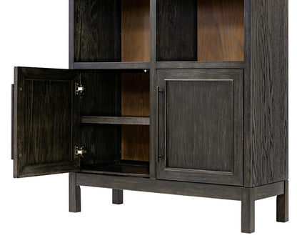 Martin Furniture - Olivia - Modern Wood Arched Display Cabinet/Bookcase, Office Shelving, Storage Cabinet, Fully Assembled, Black veiw 10