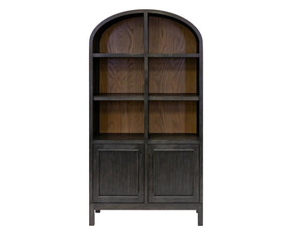 Martin Furniture - Olivia - Modern Wood Arched Display Cabinet/Bookcase, Office Shelving, Storage Cabinet, Fully Assembled, Black veiw 11