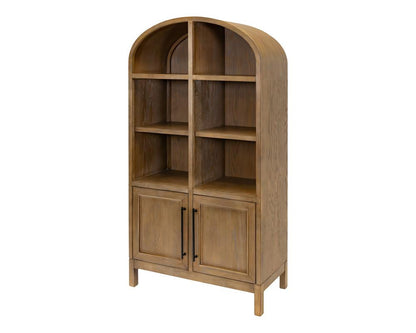 Martin Furniture - Olivia - Modern Wood Arched Display Cabinet/Bookcase, Office Shelving, Storage Cabinet, Fully Assembled, Brown veiw 1
