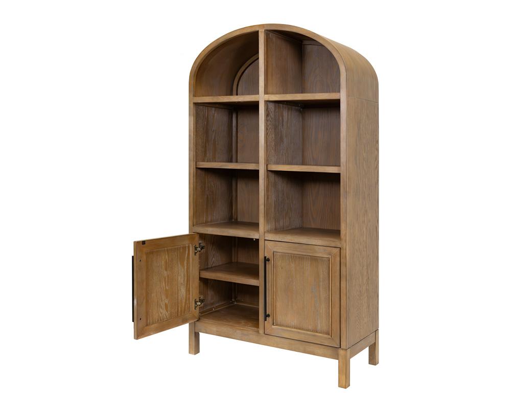 Martin Furniture - Olivia - Modern Wood Arched Display Cabinet/Bookcase, Office Shelving, Storage Cabinet, Fully Assembled, Brown veiw 2