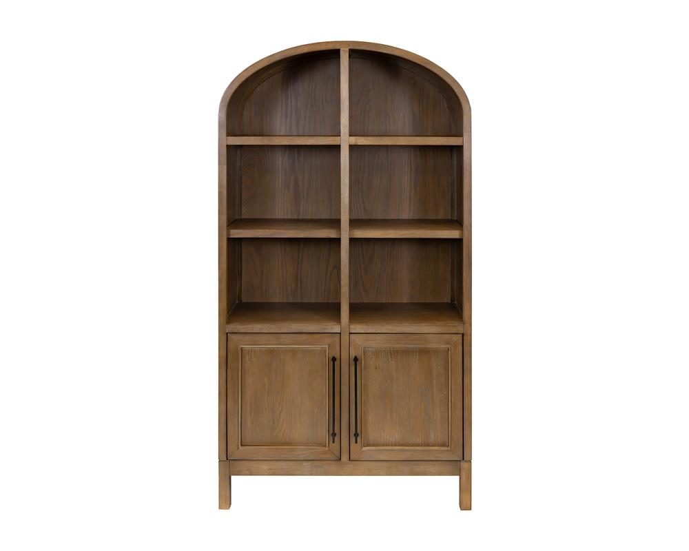 Martin Furniture - Olivia - Modern Wood Arched Display Cabinet/Bookcase, Office Shelving, Storage Cabinet, Fully Assembled, Brown veiw 6