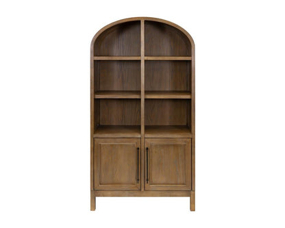 Martin Furniture - Olivia - Modern Wood Arched Display Cabinet/Bookcase, Office Shelving, Storage Cabinet, Fully Assembled, Brown veiw 6