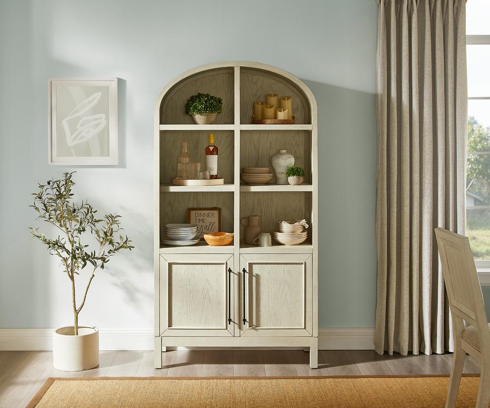 Martin Furniture - Olivia - Modern Wood Arched Display Cabinet/Bookcase, Office Shelving, Storage Cabinet, Fully Assembled, White veiw 11