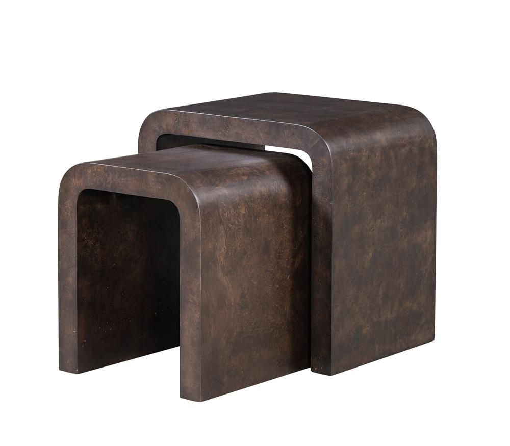 Alder & Tweed - Brea  Pollar Wood Choclate Burl 22in Nesting Tables - AT9282-CTB veiw 1