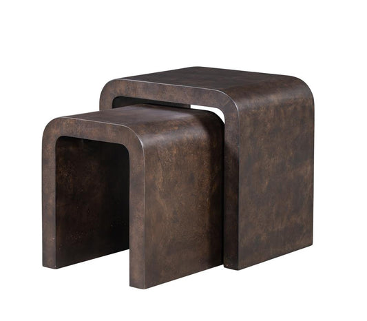 Alder & Tweed - Brea  Pollar Wood Choclate Burl 22in Nesting Tables - AT9282-CTB veiw 1