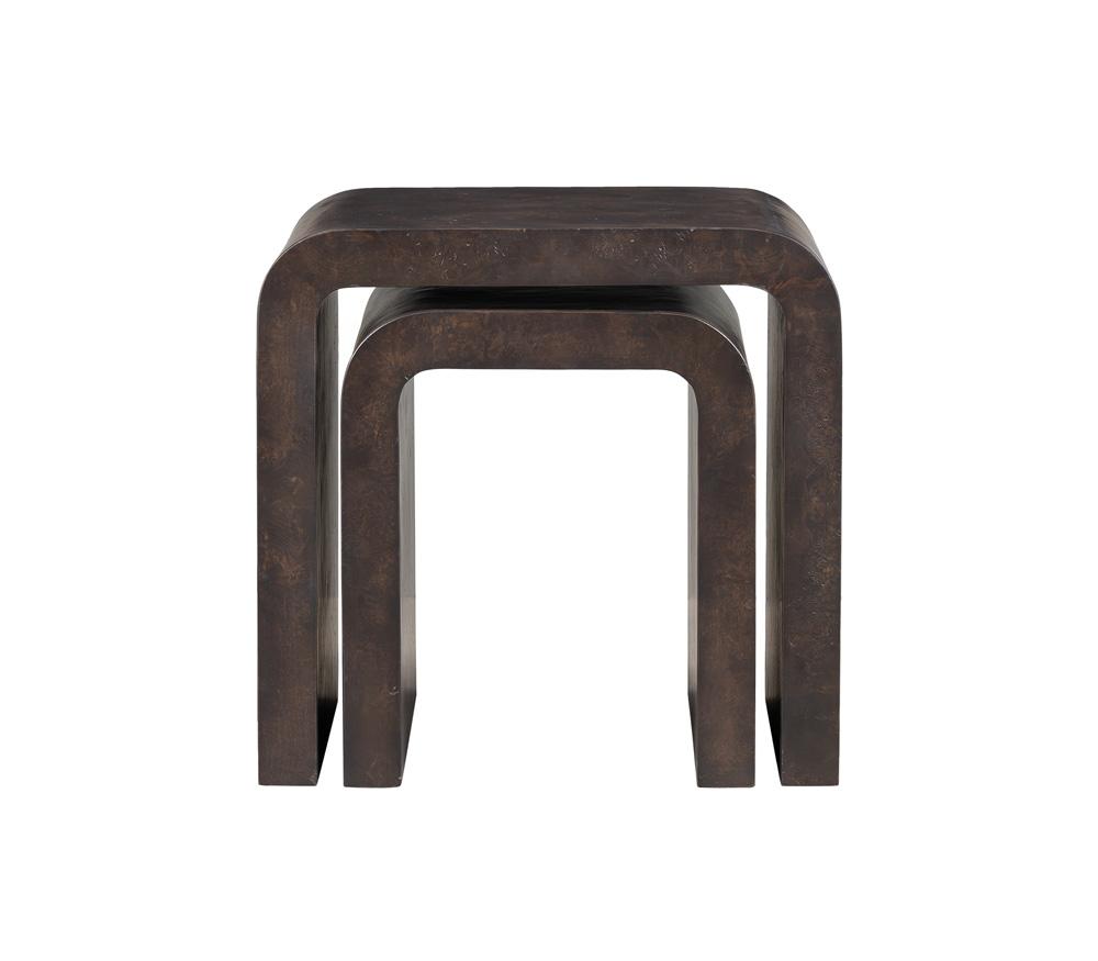 Alder & Tweed - Brea  Pollar Wood Choclate Burl 22in Nesting Tables - AT9282-CTB veiw 3