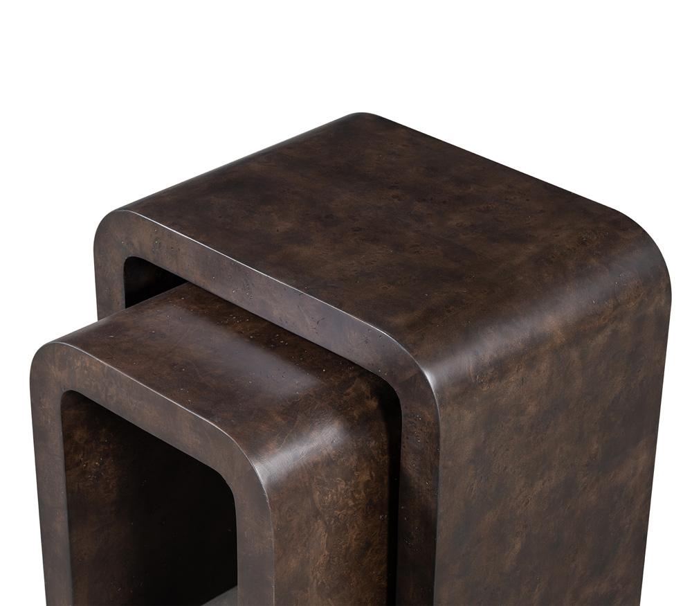 Alder & Tweed - Brea  Pollar Wood Choclate Burl 22in Nesting Tables - AT9282-CTB veiw 5
