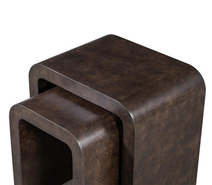 Alder & Tweed - Brea  Pollar Wood Choclate Burl 22in Nesting Tables - AT9282-CTB veiw 5
