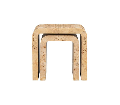 Alder & Tweed - Brea Solid Wood with Poplar Veneer Toasted Burl Wood Finish Set of 2 Nesting Tables - AT9282-TSB veiw 3