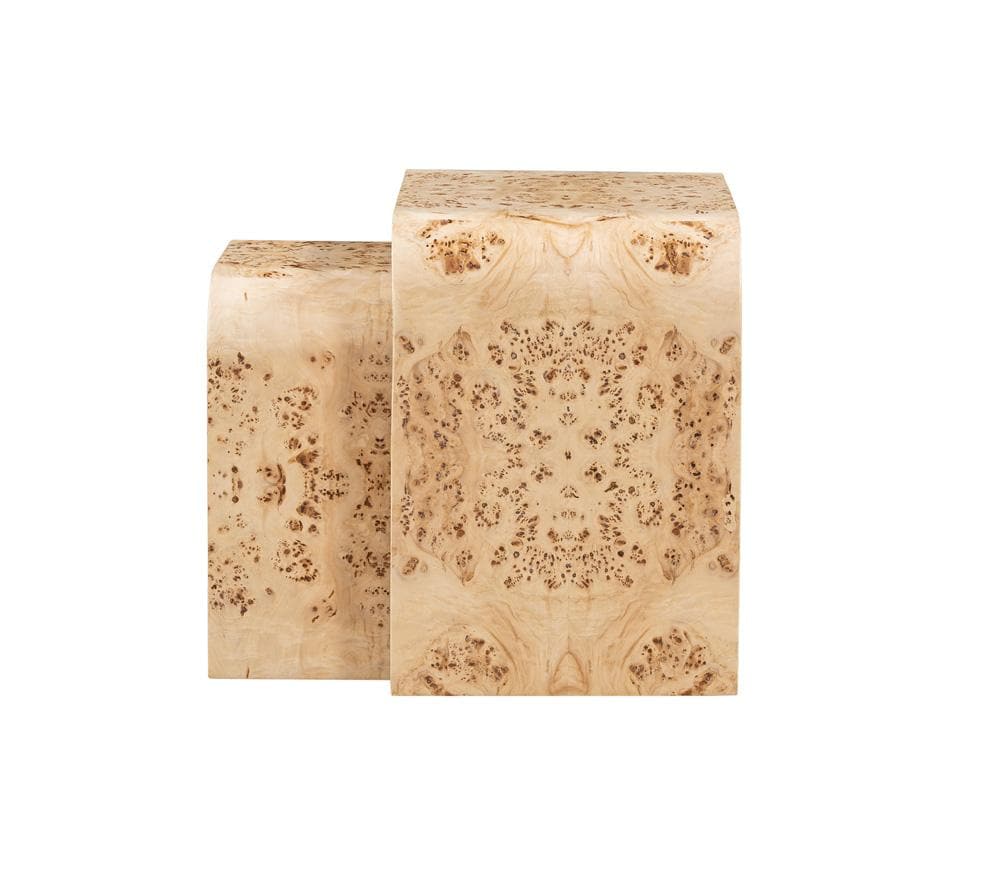 Alder & Tweed - Brea Solid Wood with Poplar Veneer Toasted Burl Wood Finish Set of 2 Nesting Tables - AT9282-TSB veiw 4