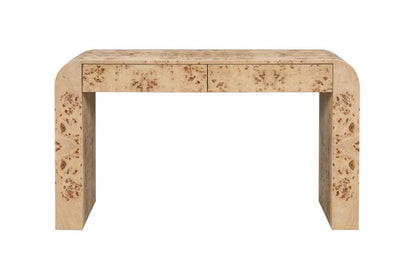 Alder & Tweed - Brea 54 Writing Desk Curved Toasted Burl Wood, Modern Sculptural Design - AT182-TSB veiw 2