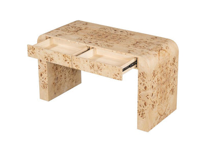 Alder & Tweed - Brea 54 Writing Desk Curved Toasted Burl Wood, Modern Sculptural Design - AT182-TSB veiw 4