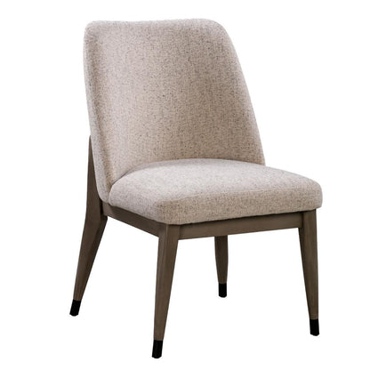Alder & Tweed - Cole Upholstered Dining Chair Noir Midnight Performance Fabric Dusted Stone Wood Finish - (Set of 2) - AT915-NRM/DDS veiw 1