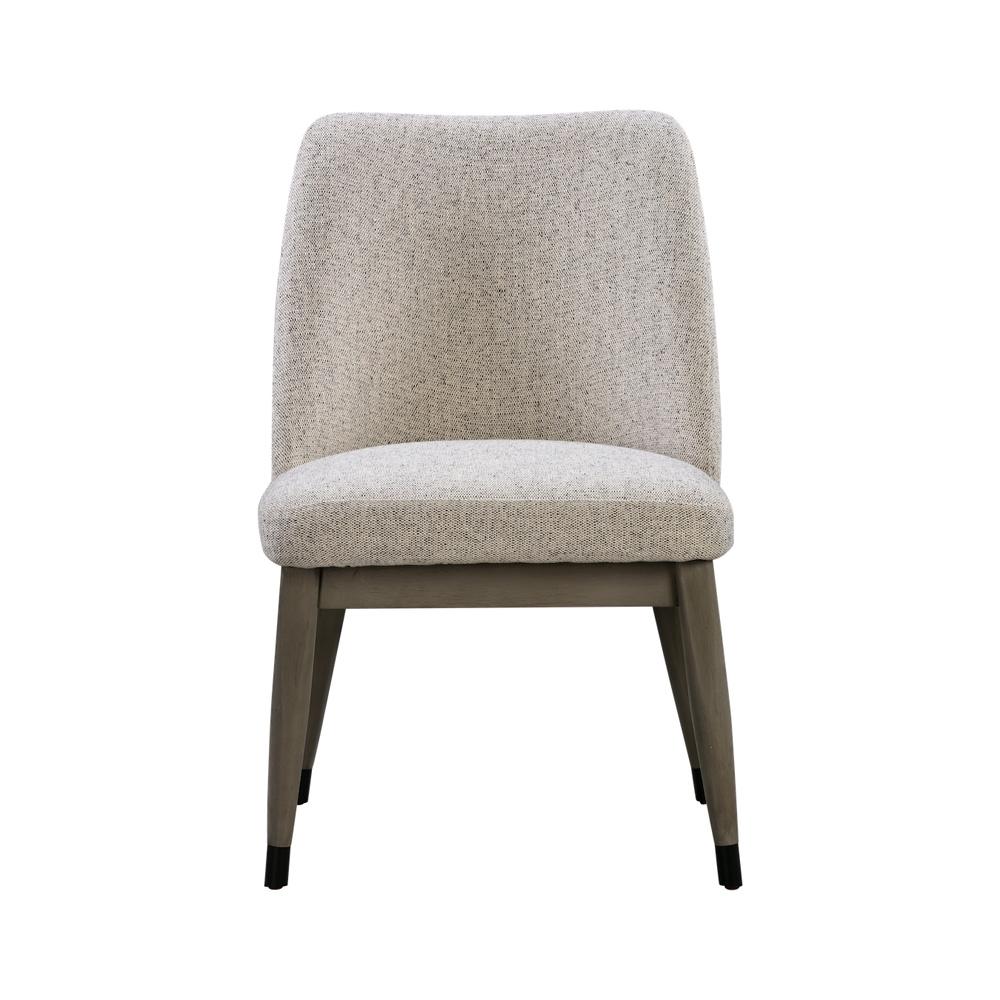 Alder & Tweed - Cole Upholstered Dining Chair Noir Midnight Performance Fabric Dusted Stone Wood Finish - (Set of 2) - AT915-NRM/DDS veiw 2