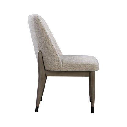 Alder & Tweed - Cole Upholstered Dining Chair Noir Midnight Performance Fabric Dusted Stone Wood Finish - (Set of 2) - AT915-NRM/DDS veiw 3