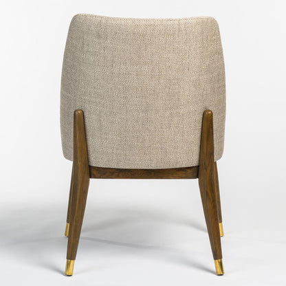 Alder & Tweed - Cole Upholstered Dining Chair Herringbone Haze Performance Fabric  Warm Walnut Wood  - (Set of 2) - AT915-HNH veiw 4