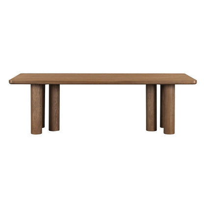 Salted Oak - Presidio Oak Veneer Contempory 96in Dining Table  - STO1307-96-WMO veiw 1