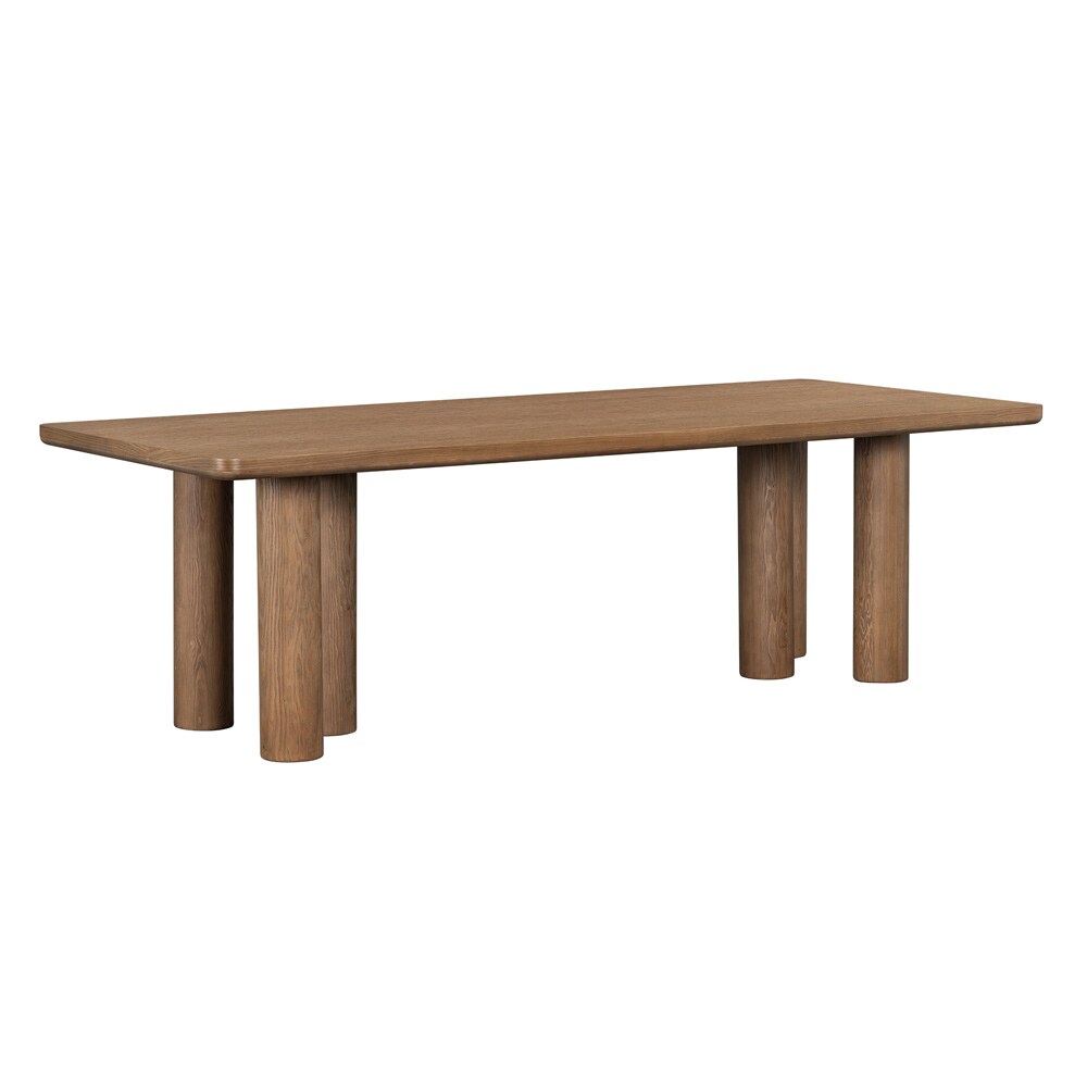 Salted Oak - Presidio Oak Veneer Contempory 96in Dining Table  - STO1307-96-WMO veiw 2