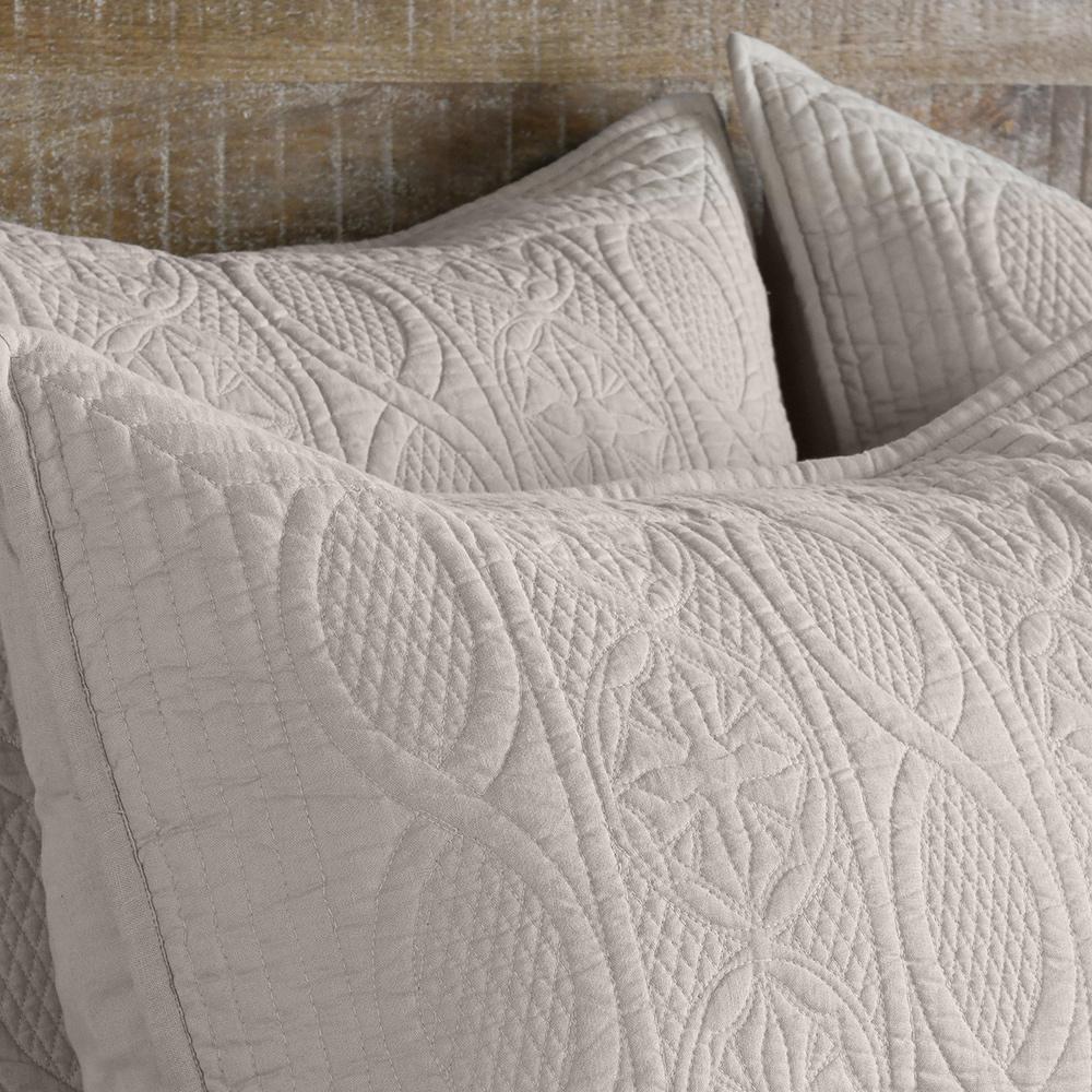 Villa by Classic Home - Anessa Linen Blend Euro Sham - Beige - V240002 veiw 3