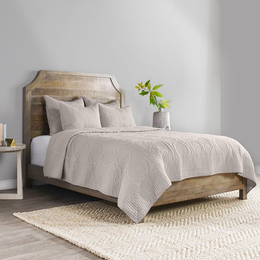 Villa by Classic Home - Anessa Linen Blend Queen Quilt - Beige - V240001 veiw 3