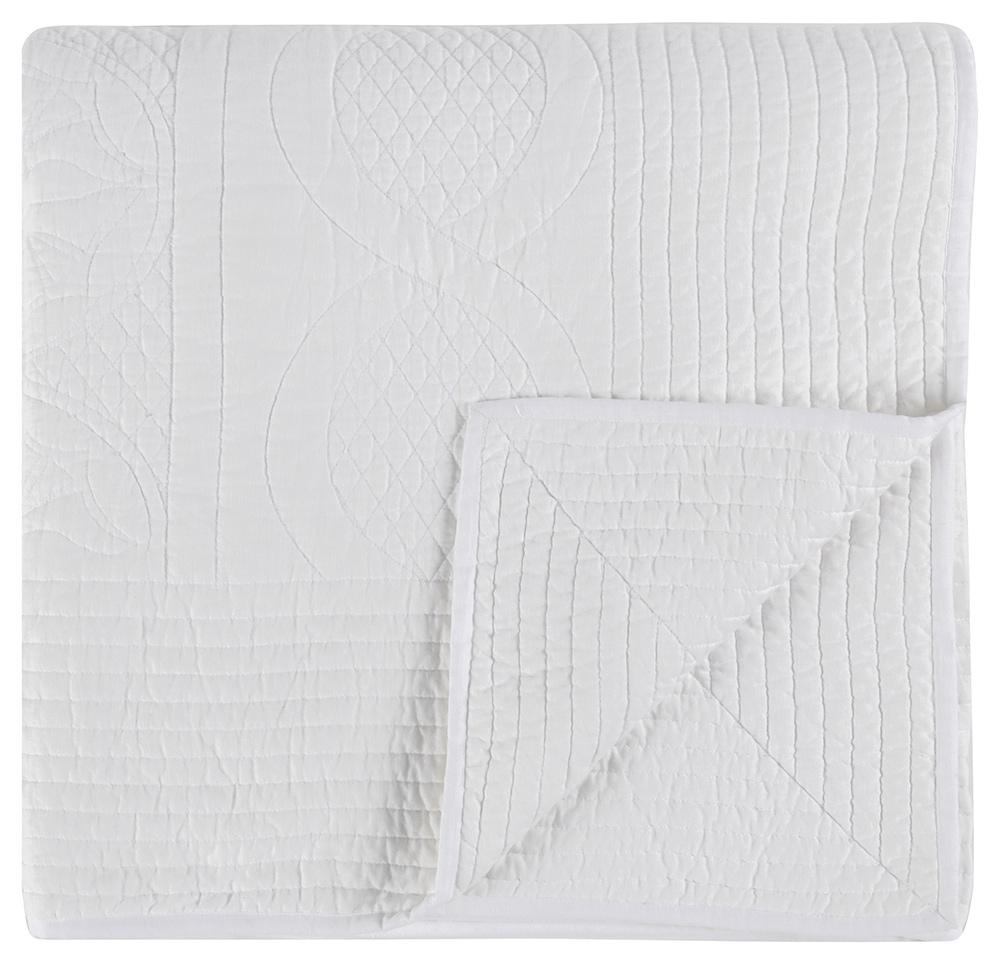 Villa by Classic Home - Anessa Linen Blend Queen Quilt - White - V230075 veiw 2