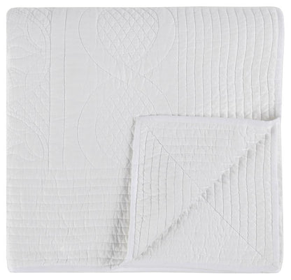 Villa by Classic Home - Anessa Linen Blend Queen Quilt - White - V230075 veiw 2