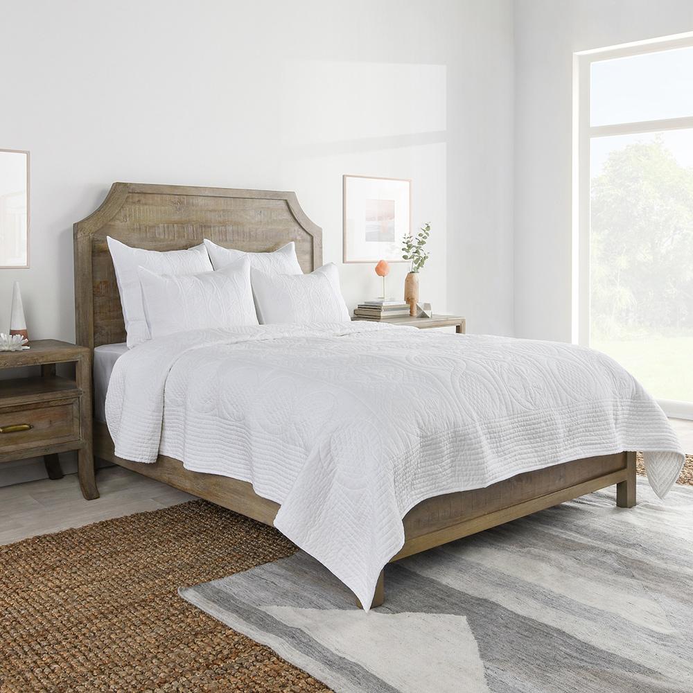 Villa by Classic Home - Anessa Linen Blend Queen Quilt - White - V230075 veiw 3