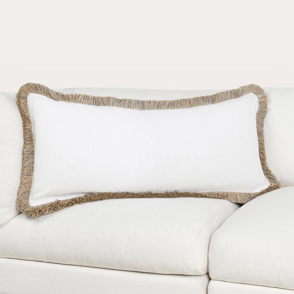 Villa by Classic Home - Cara 16x36 Linen Blend Fabric Throw Pillow - Ivory - V300051 veiw 5
