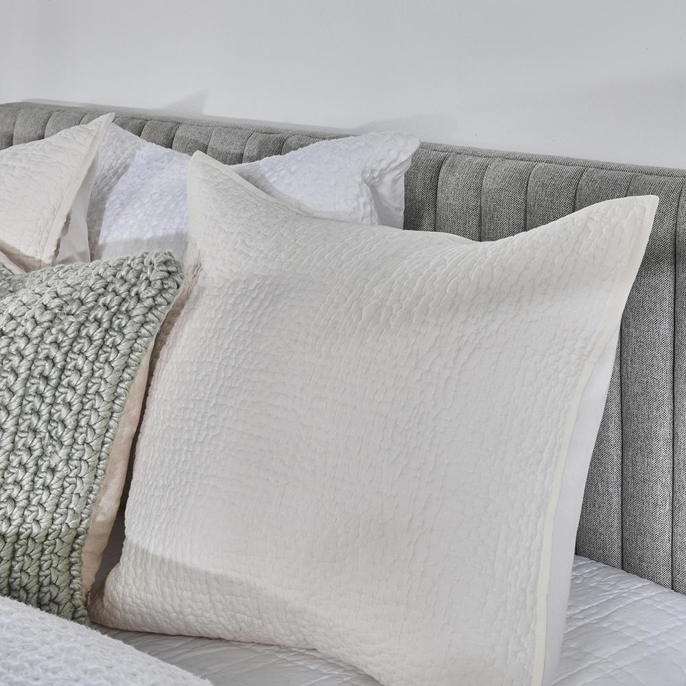 Villa by Classic Home - Danica 100% Cotton Bone Euro Sham  - Ivory - V260002 veiw 6