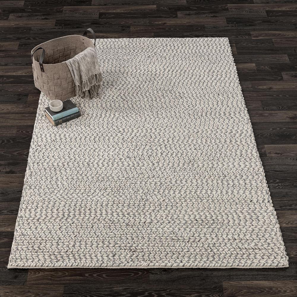 Villa by Classic Home - Dawson 5x8 Wool Blend Fabric Handwoven  Gray Accent Area Rug - Light Gray - 30090824 veiw 3