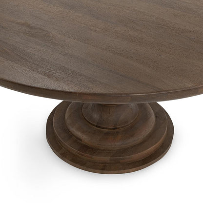 Classic Home  - Hera Mango Brown Wood Round Dining, Table - Brown - 51011920 veiw 3