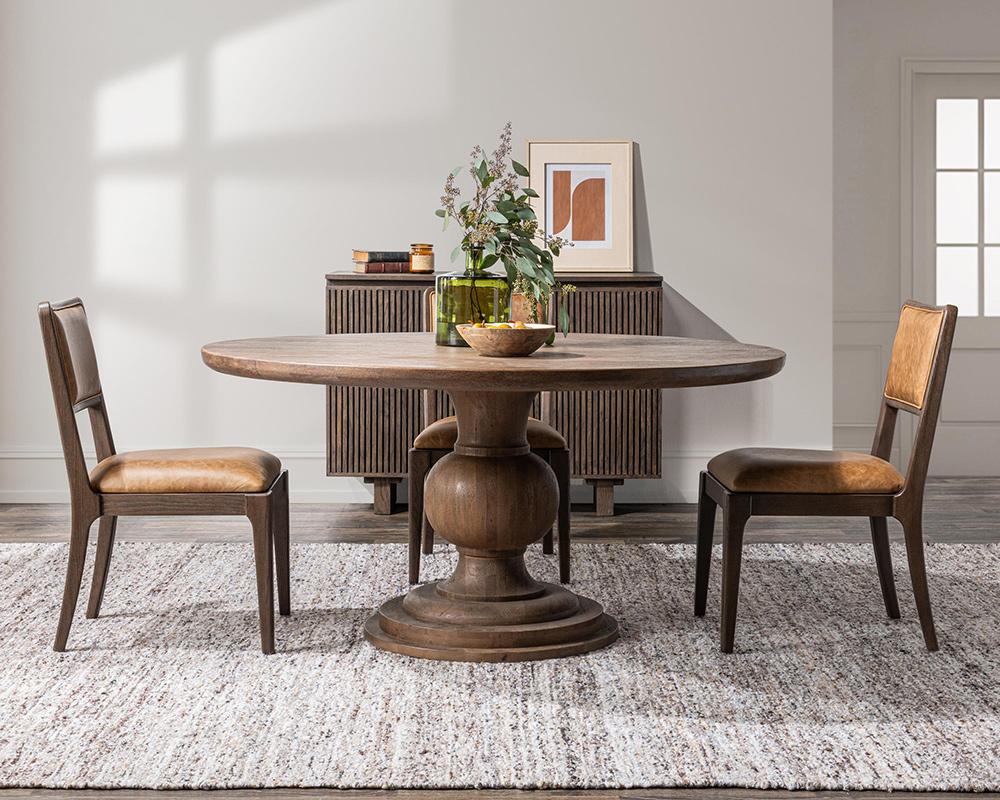 Classic Home  - Hera Mango Brown Wood Round Dining, Table - Brown - 51011920 veiw 7